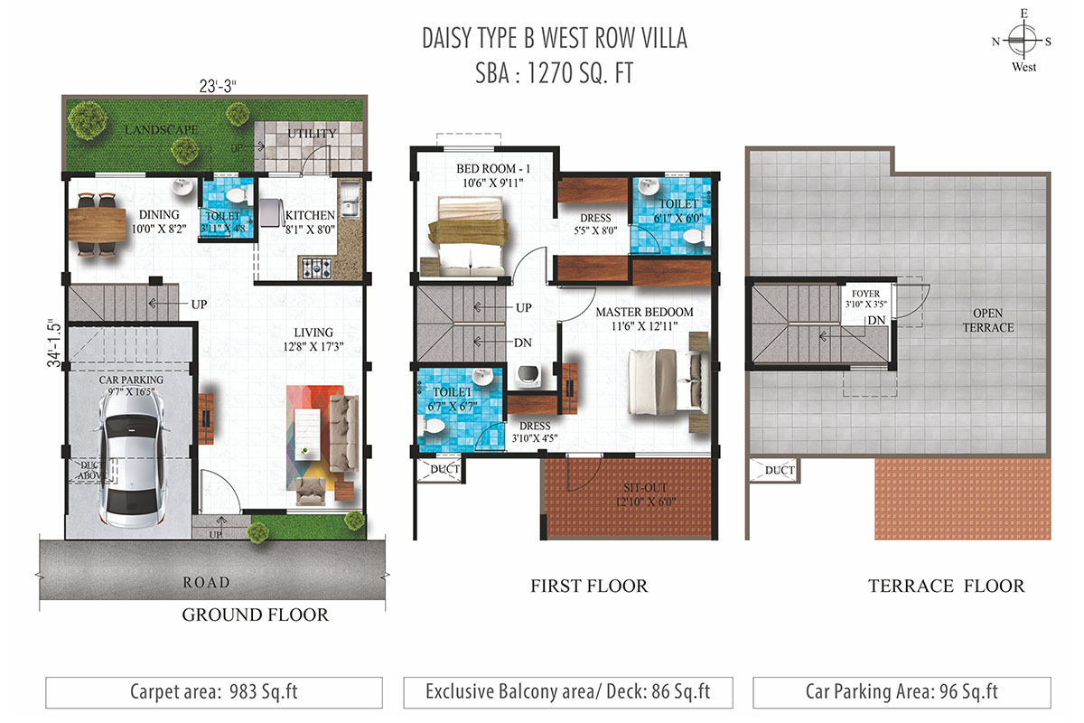 Humming Gardens Villas near Kelambakkam Floor Plan