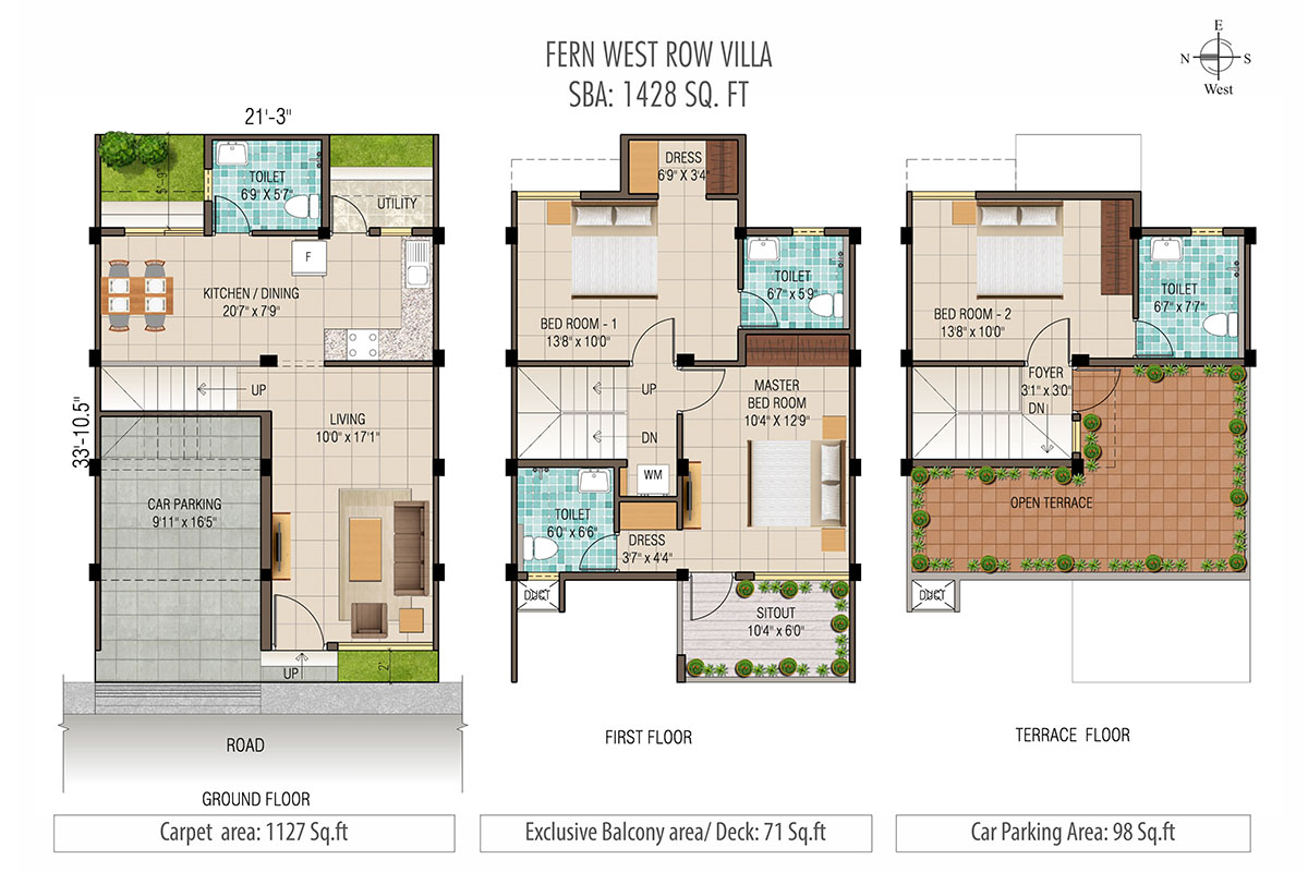 Humming Gardens Villas near Kelambakkam Floor Plan