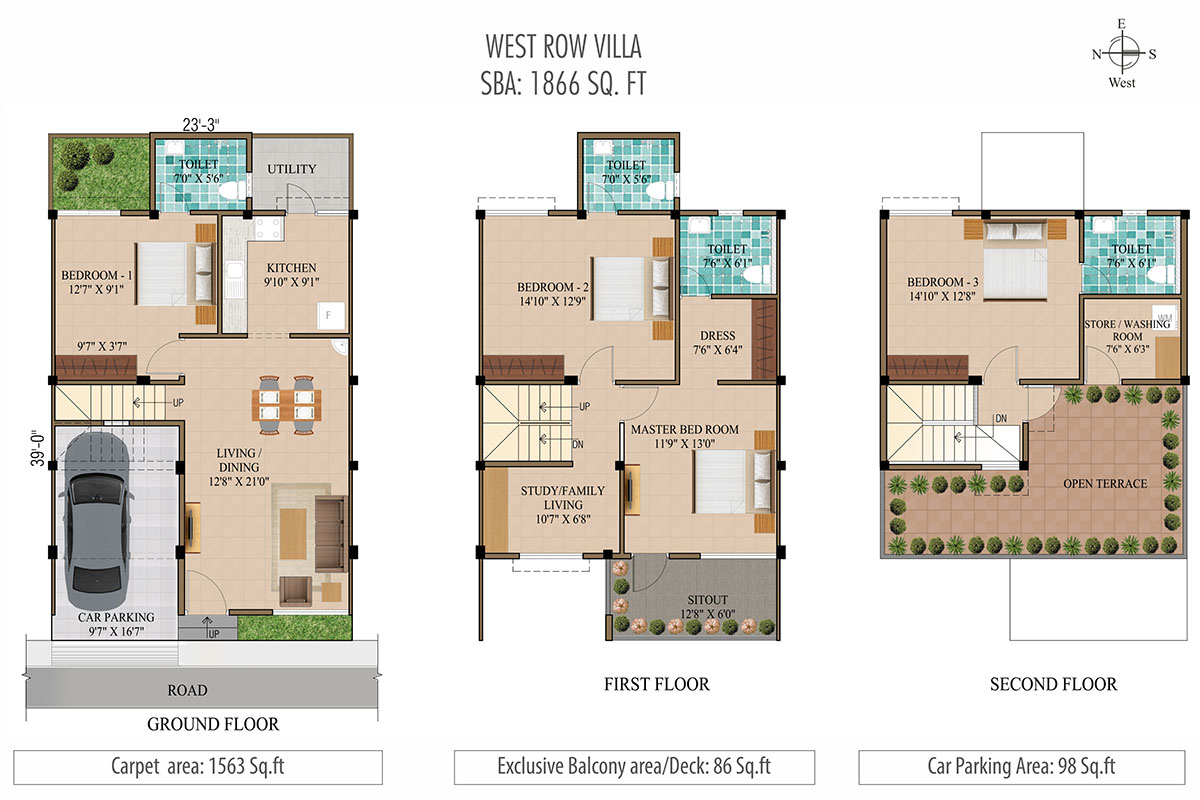 Humming Gardens Villas near Kelambakkam Floor Plan