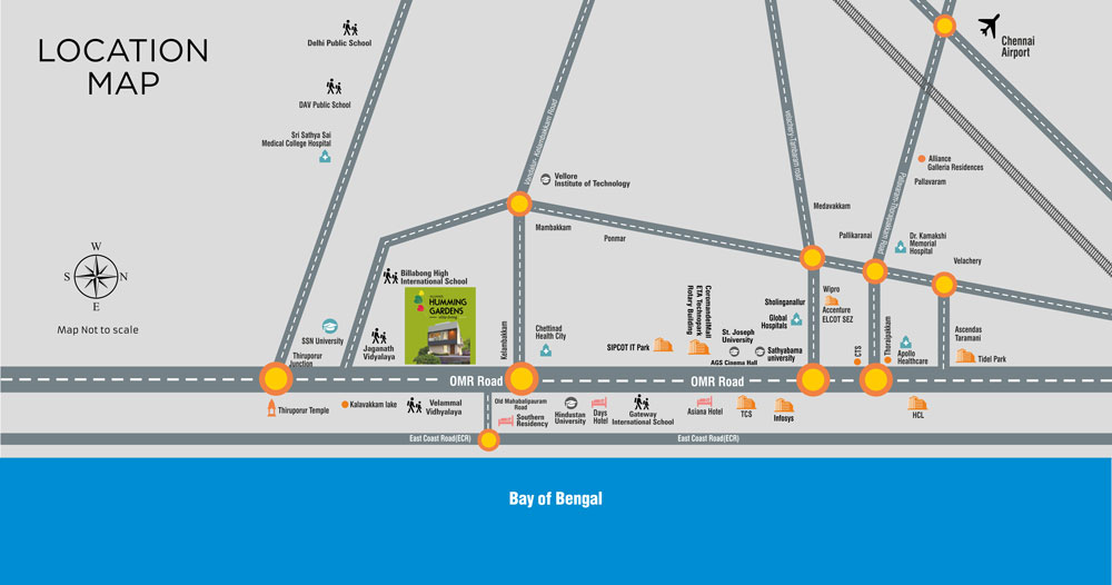 Humming Gardens independent villas in Chennai location Humming Gardens independent villas in Kelambakkam